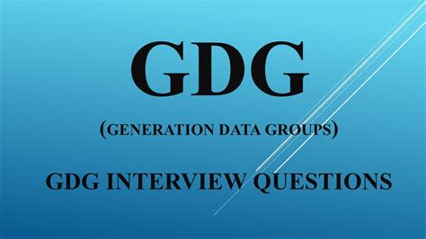 what is gdg in mainframe